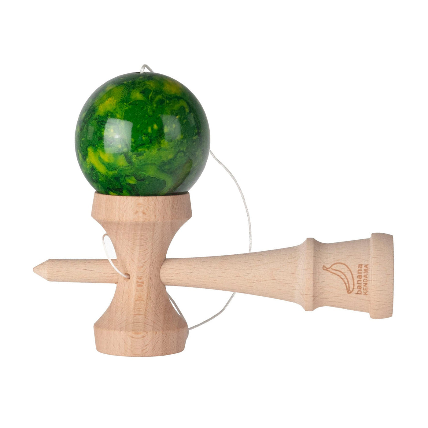 💚 Kendama Banana – Model Clasic cu Bilă Verde (Green Forest Edition)