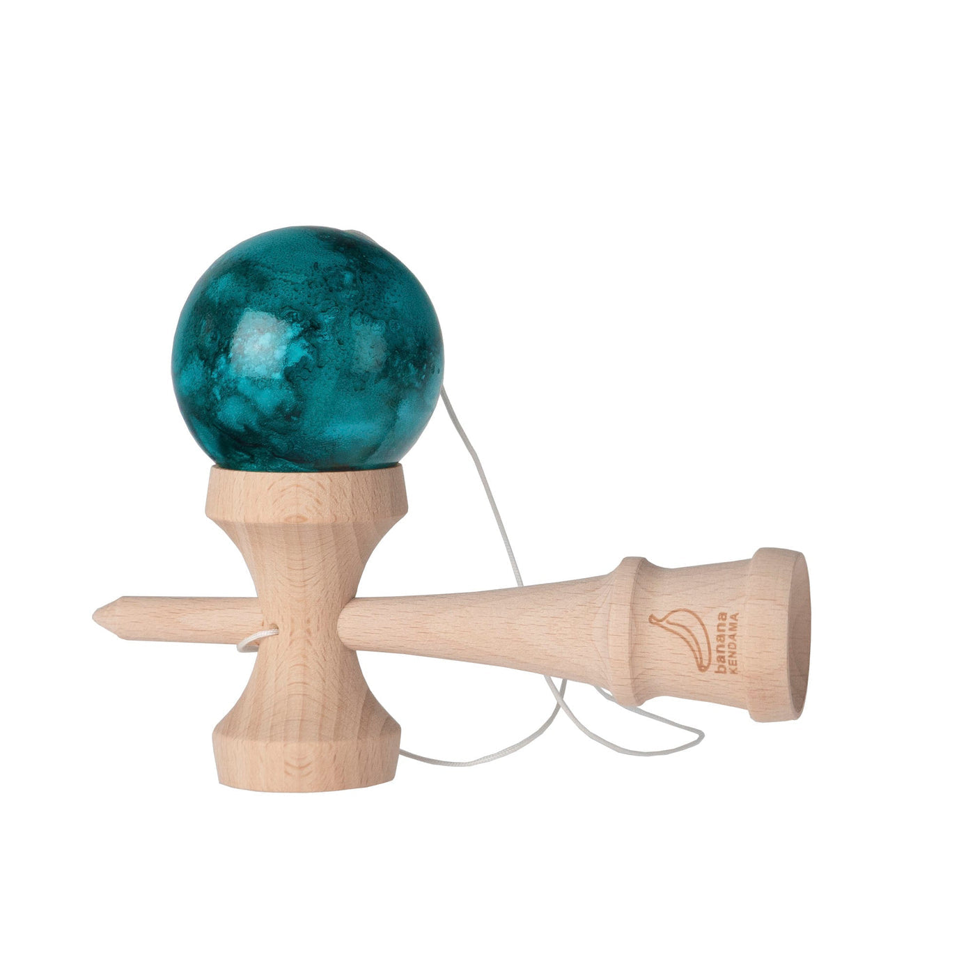 🌊 Kendama Banana – Model Clasic cu Bilă Albastru Ocean (Ocean Blue Edition)