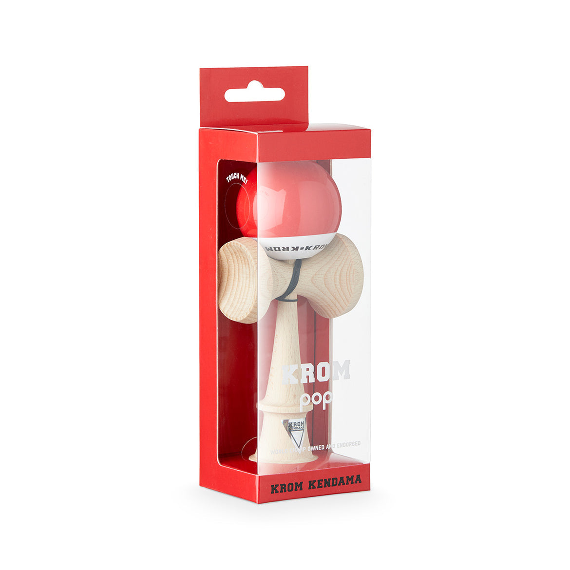 Kendama KROM POP Roșie – Originală, din lemn de calitate