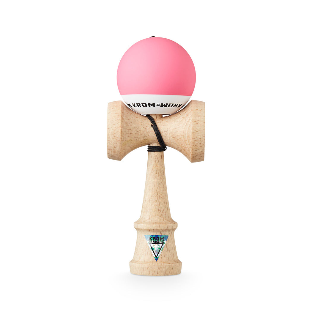 Kendama KROM POP RUBBER PINK – Originală, din lemn de calitate