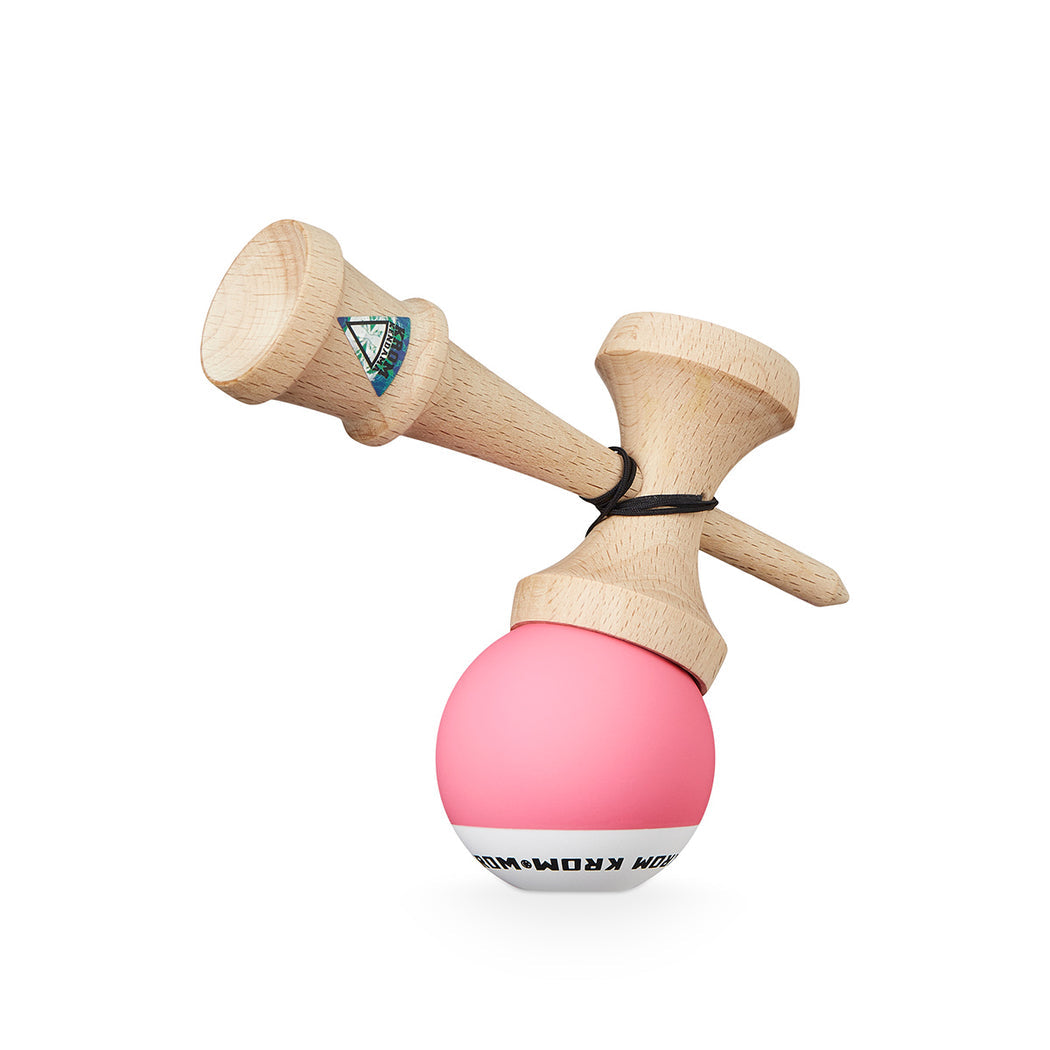 Kendama KROM POP RUBBER PINK – Originală, din lemn de calitate