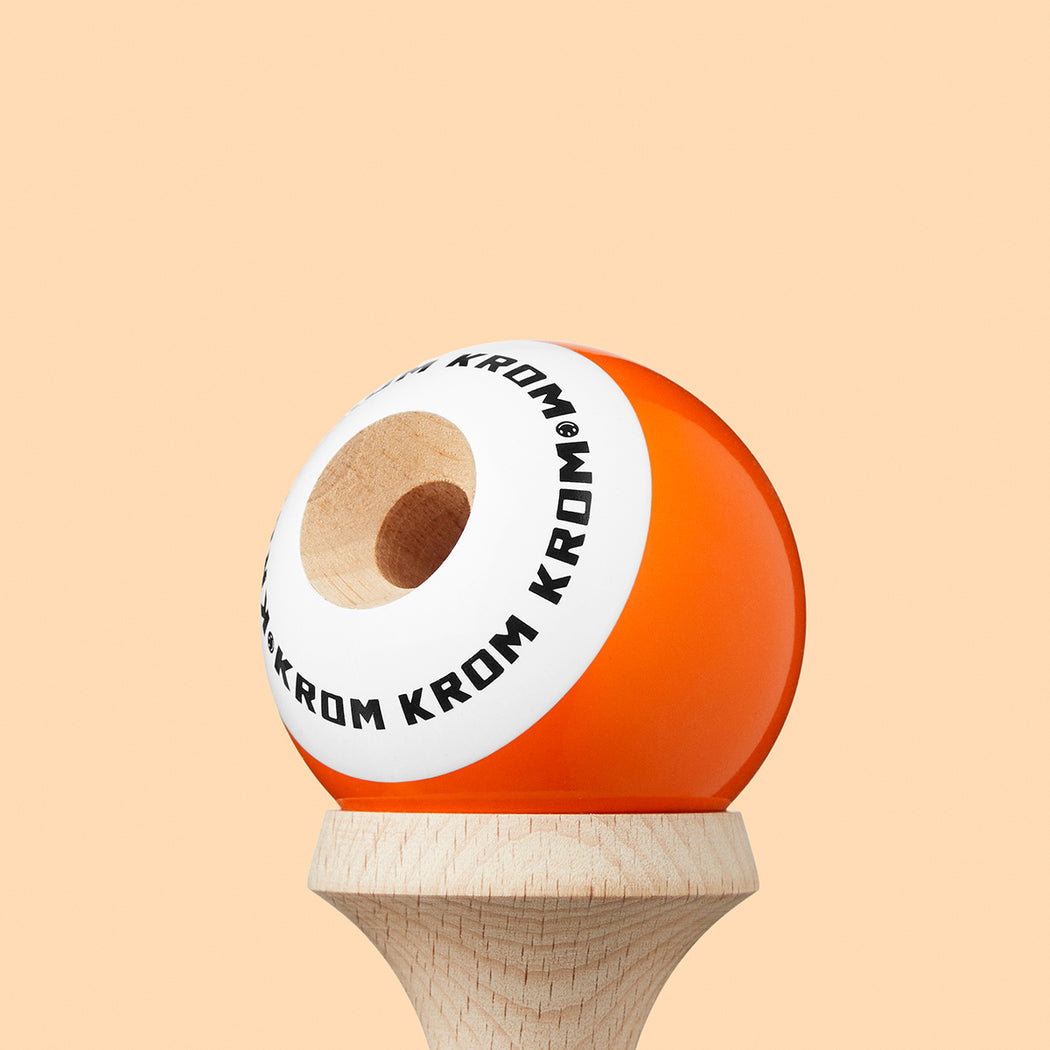 Kendama KROM POP LOL ORANGE – Originală, din lemn de calitate
