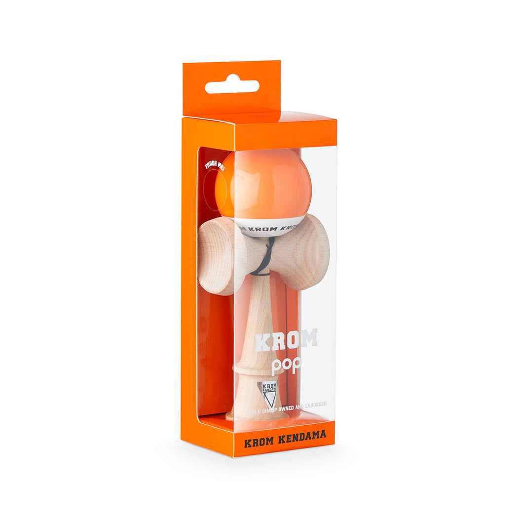 Kendama KROM POP LOL ORANGE – Originală, din lemn de calitate