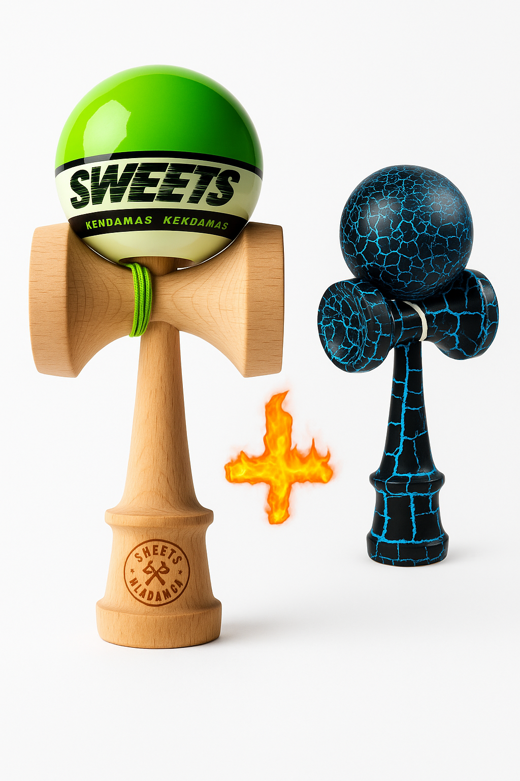 🔥 Set 1+1 Kendama Sweets Verde + KendamaHub Albastru Închis – Super Reducere!